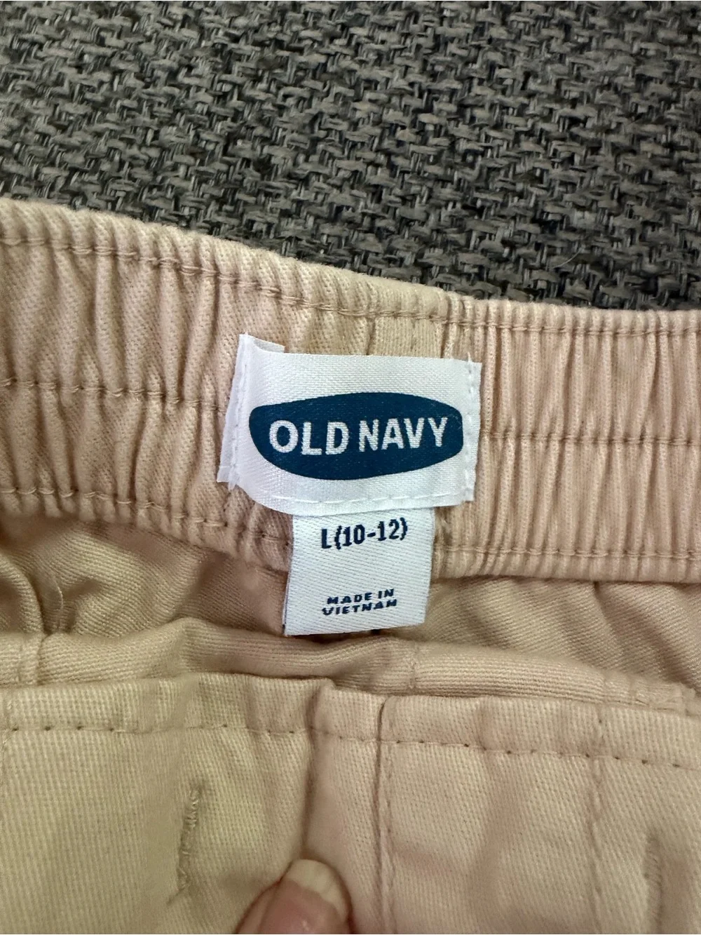 Old Navy Beige Kids Shorts with Light Blue Drawstring